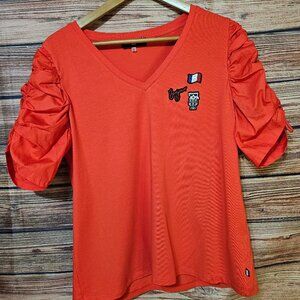 Karl Lagerfeld Paris Rouched Dress Shirt Size L